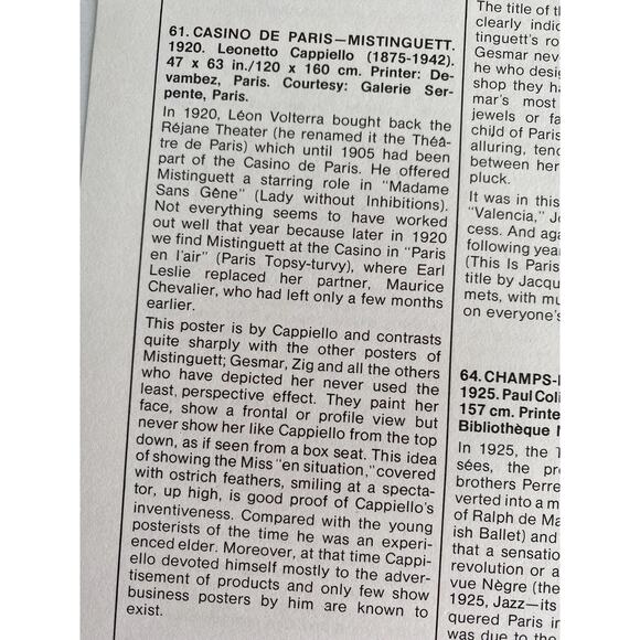 Casino De Paris, Mistinguett, Leslie, Music Hall Posters, Book Page, Paris, - Picture 3 of 4